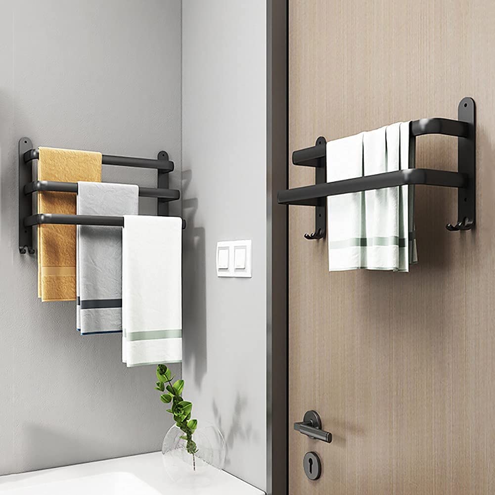 Handdoekhouder voor badkamer met haken 60/40 cm