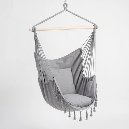 Comfortabele Hangstoel met Kussens - Ruimtesparend Ontspanningsmeubel