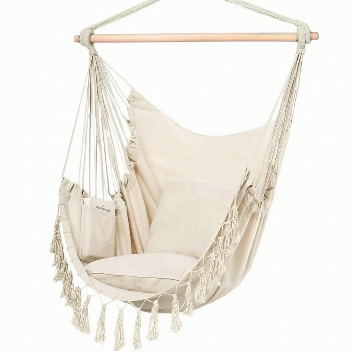 Comfortabele Hangstoel met Kussens - Ruimtesparend Ontspanningsmeubel