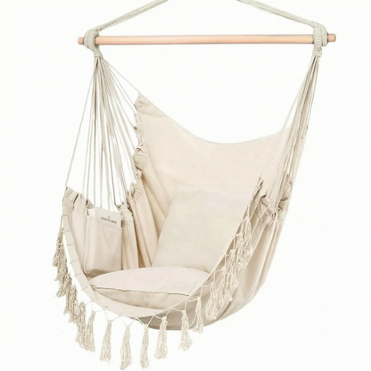 Comfortabele Hangstoel met Kussens - Ruimtesparend Ontspanningsmeubel