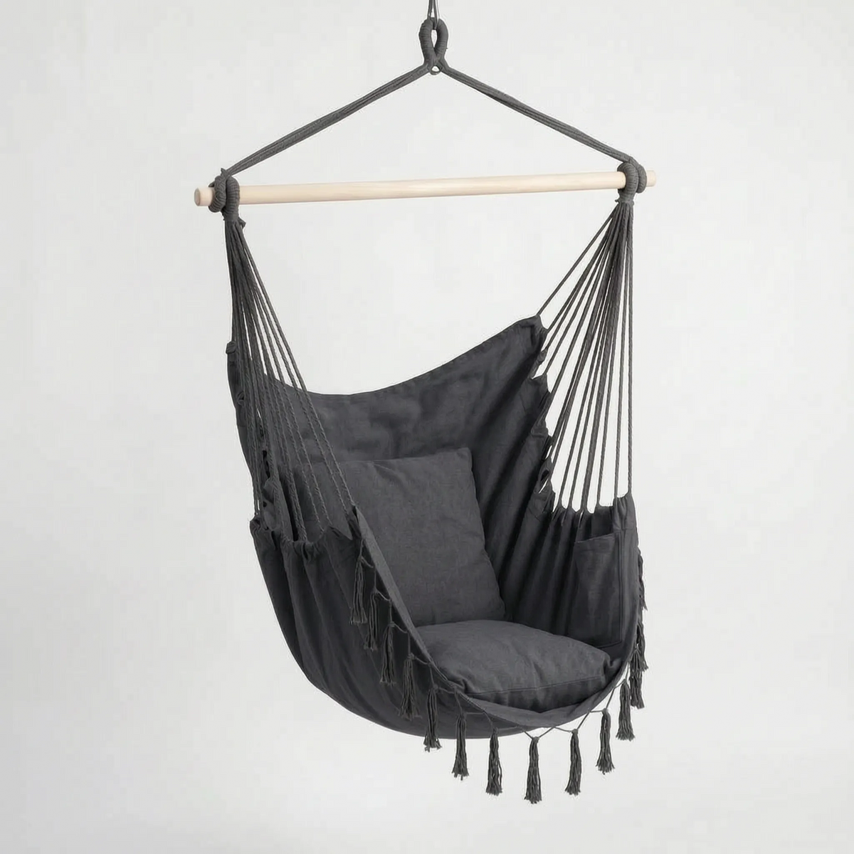 Comfortabele Hangstoel met Kussens - Ruimtesparend Ontspanningsmeubel