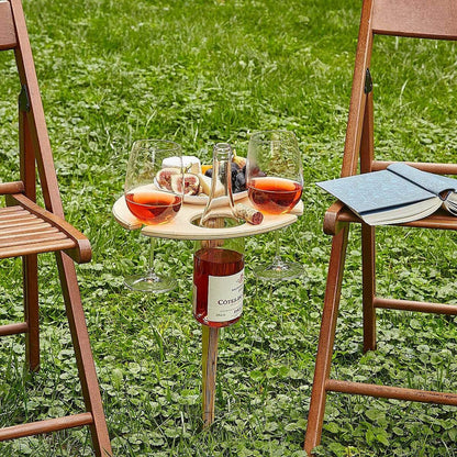 Opvouwbare houten wijnpicknicktafel voor buiten