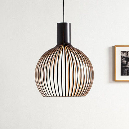 Handgemaakte Houten Hanglamp - Warm en Modern