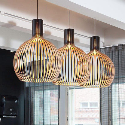 Handgemaakte Houten Hanglamp - Warm en Modern