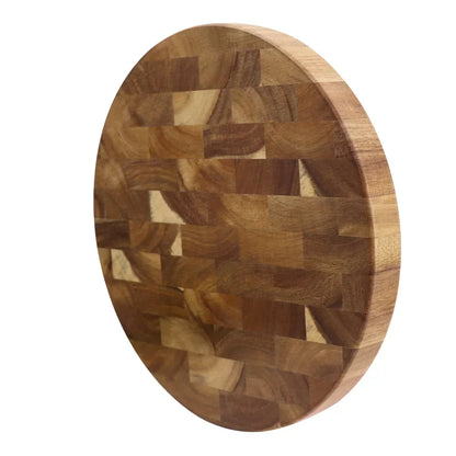 Ambachtelijke ronde acaciahouten snijplank 30cm - handgemaakt