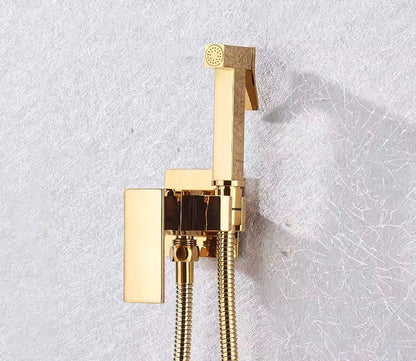Mattswart Bidet-Duscharmatuur in massief messing, Hygiënedouche, Mengkraan voor warm en koud water, Moslim toiletarmatuur