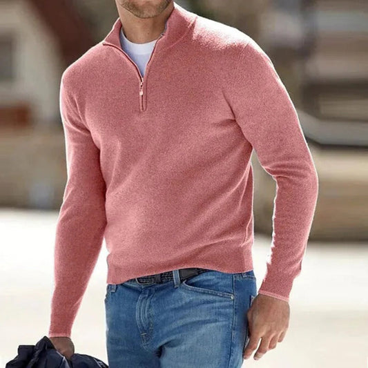 ZachtWarm Men's Cashmere Sweater with Long Sleeves and Timeless Design