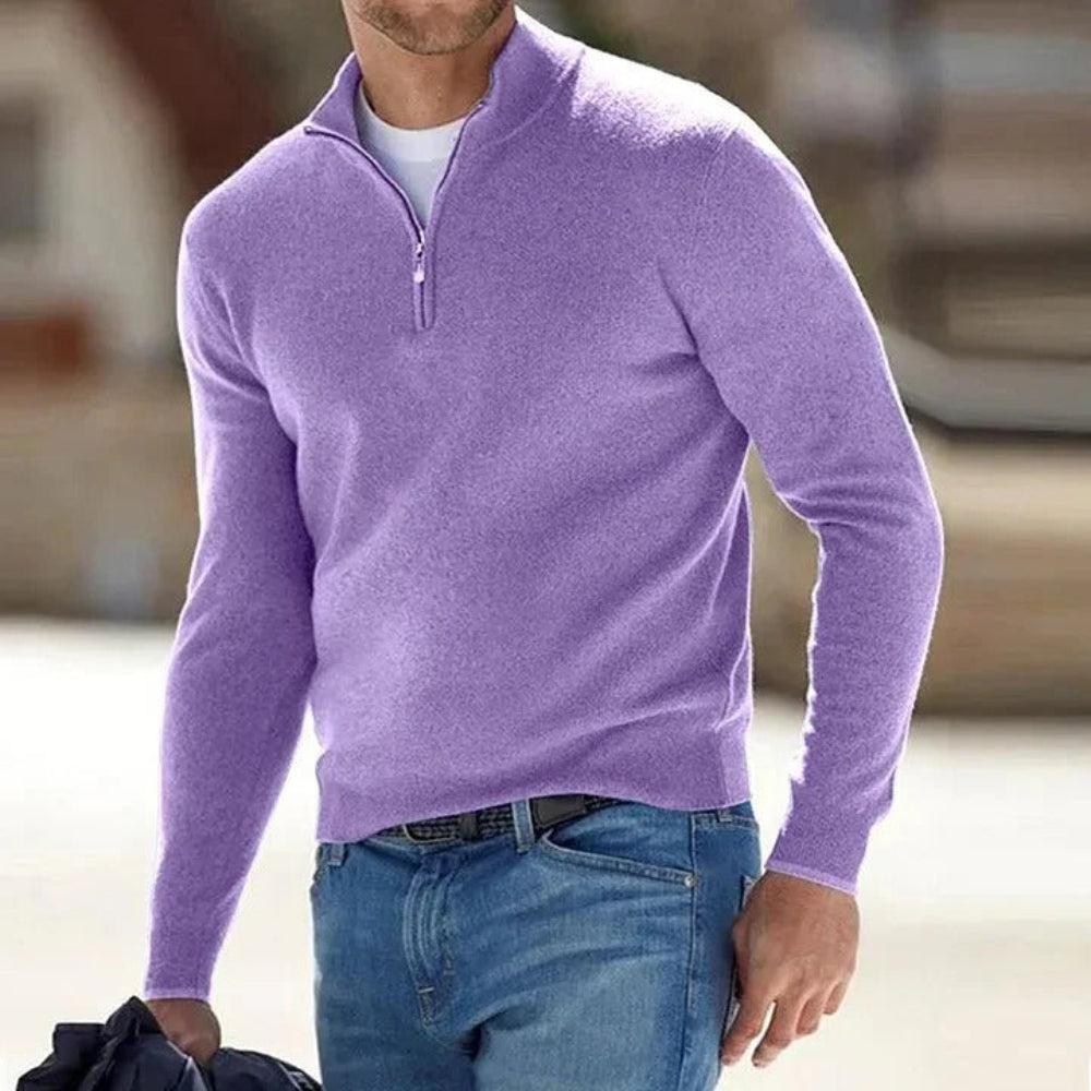 ZachtWarm Men's Cashmere Sweater with Long Sleeves and Timeless Design