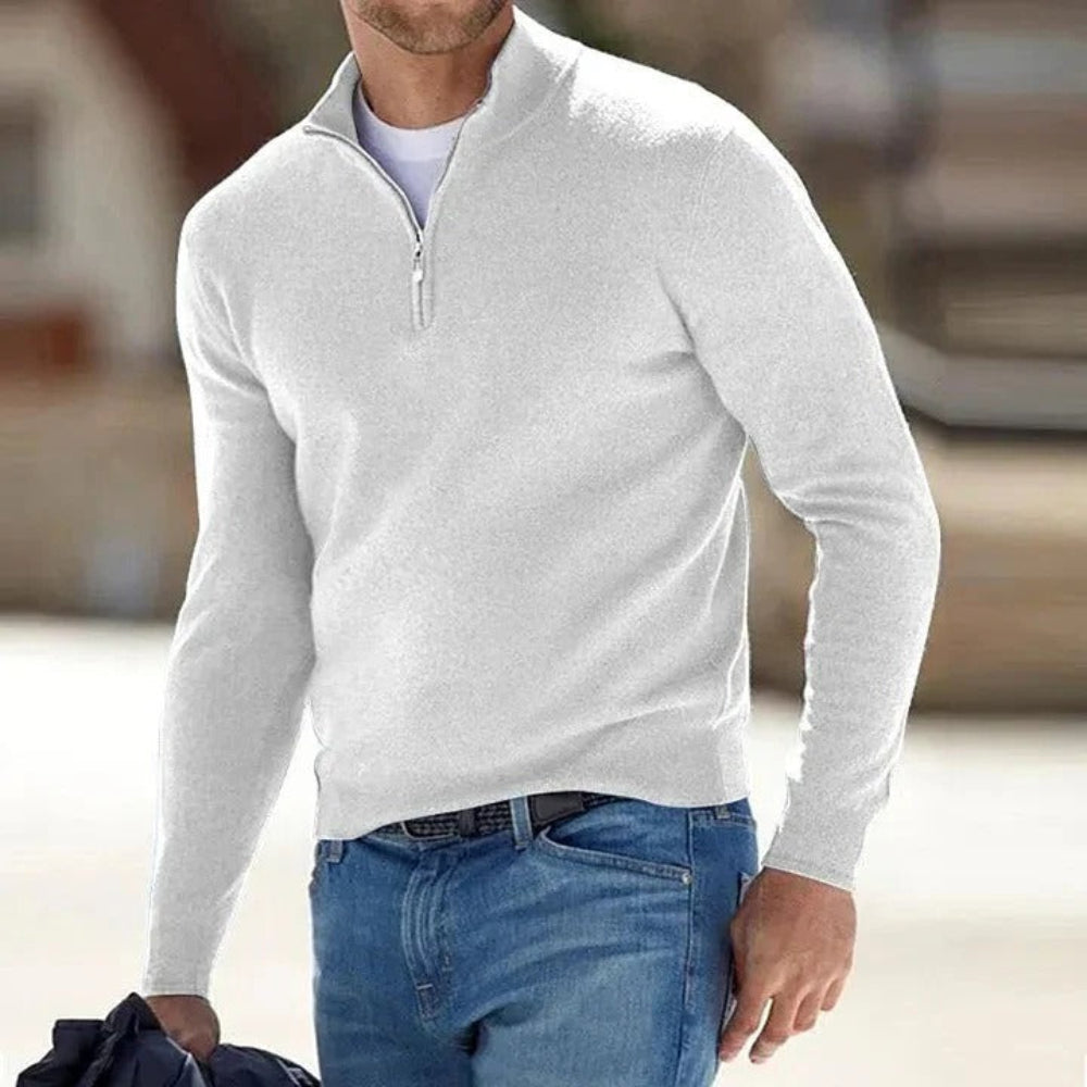 ZachtWarm Men's Cashmere Sweater with Long Sleeves and Timeless Design