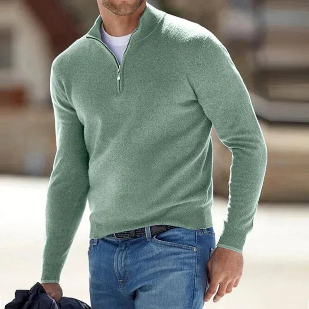 ZachtWarm Men's Cashmere Sweater with Long Sleeves and Timeless Design
