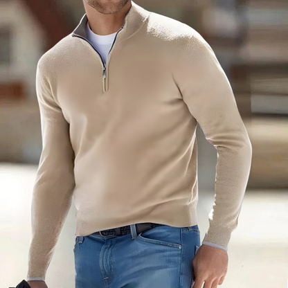 ZachtWarm Men's Cashmere Sweater with Long Sleeves and Timeless Design