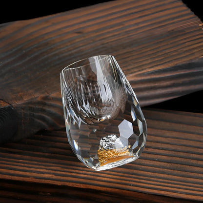 Luxe Kristalglazen met Goudvlokken – Handgemaakt – Set van 2 – Voor Whisky & Premium Dranken