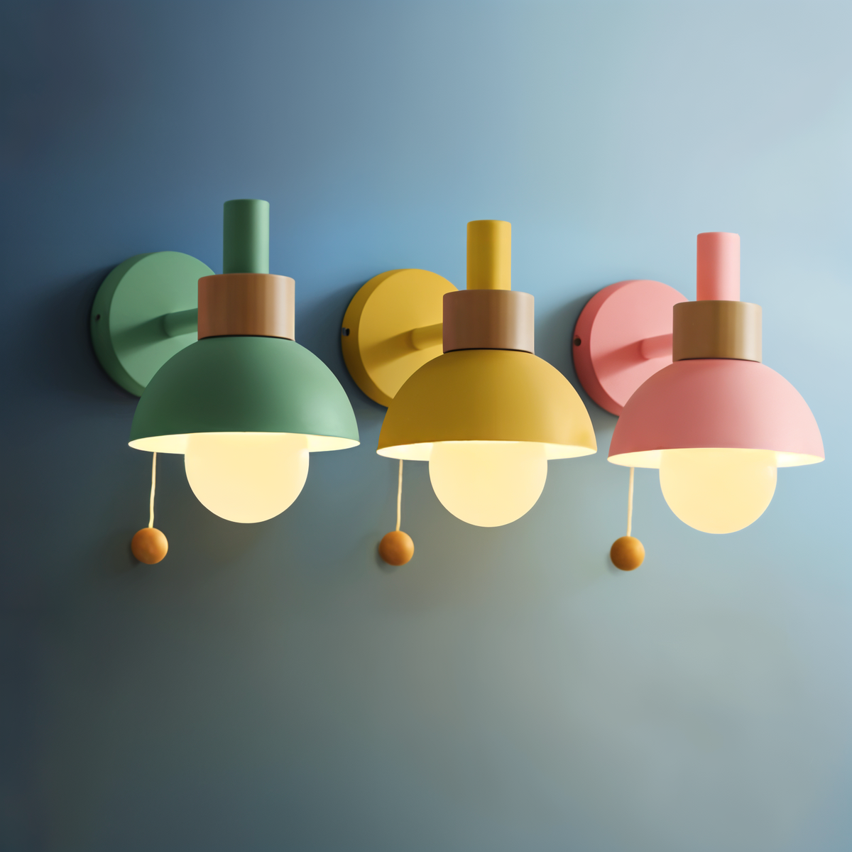 Pastel Warmwit Wandlampje met Houten Details – Slaapkamer & Woonkamer