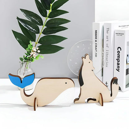 Tafellamp Dieren van Hout WildGlow - Magisch Nachtlicht voor Kinderkamer
