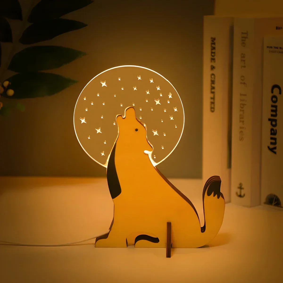 Tafellamp Dieren van Hout WildGlow - Magisch Nachtlicht voor Kinderkamer