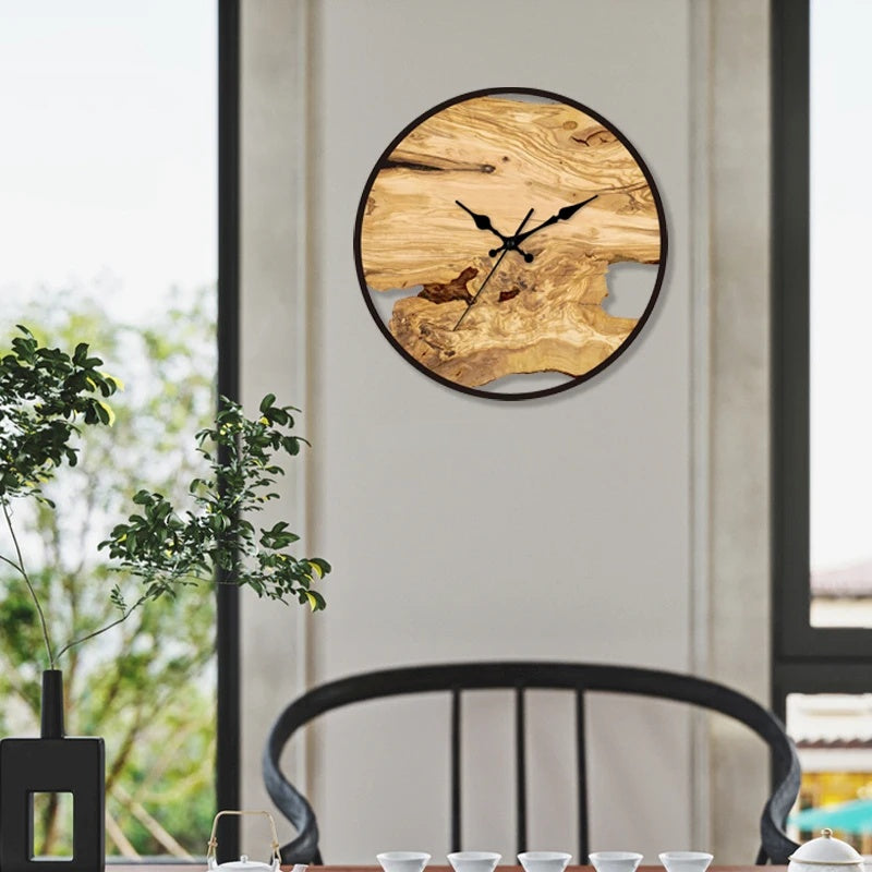 Houten Wandklok | Rustiek Design | Moderne Tijdloze Decoratie