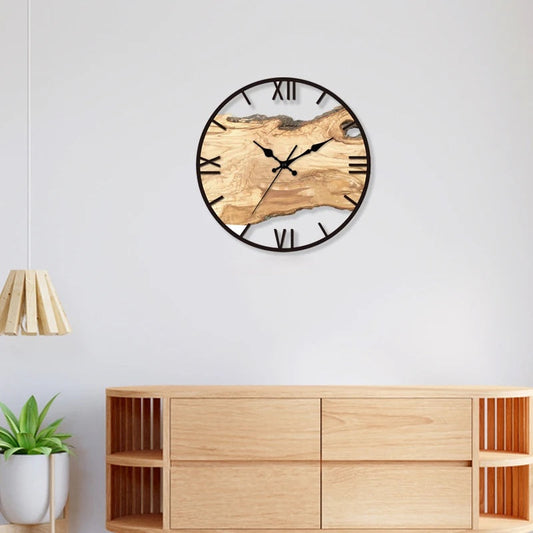 Houten Wandklok | Rustiek Design | Moderne Tijdloze Decoratie
