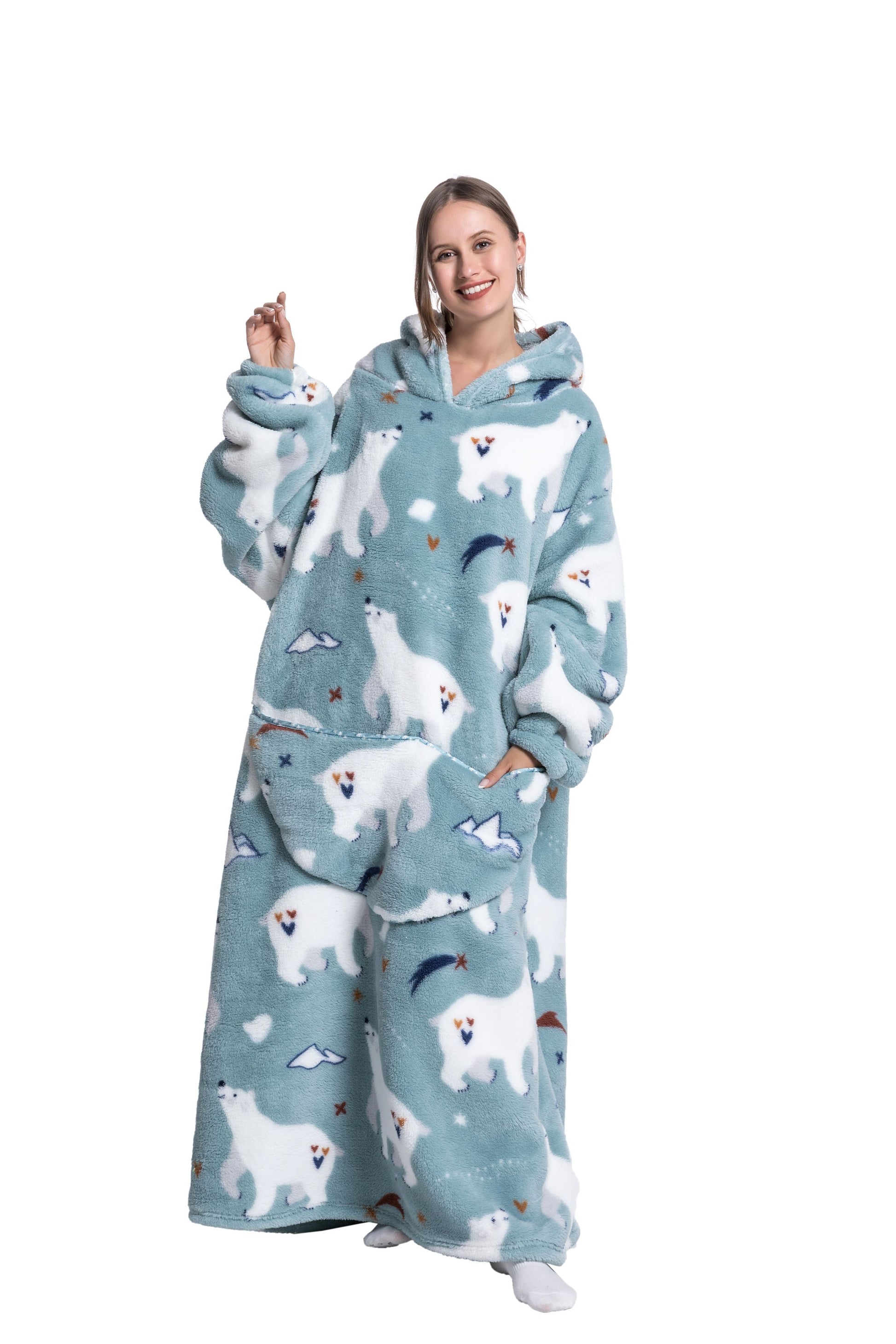 ICEY - Fleece Hoodie Deken Voor De WINTER