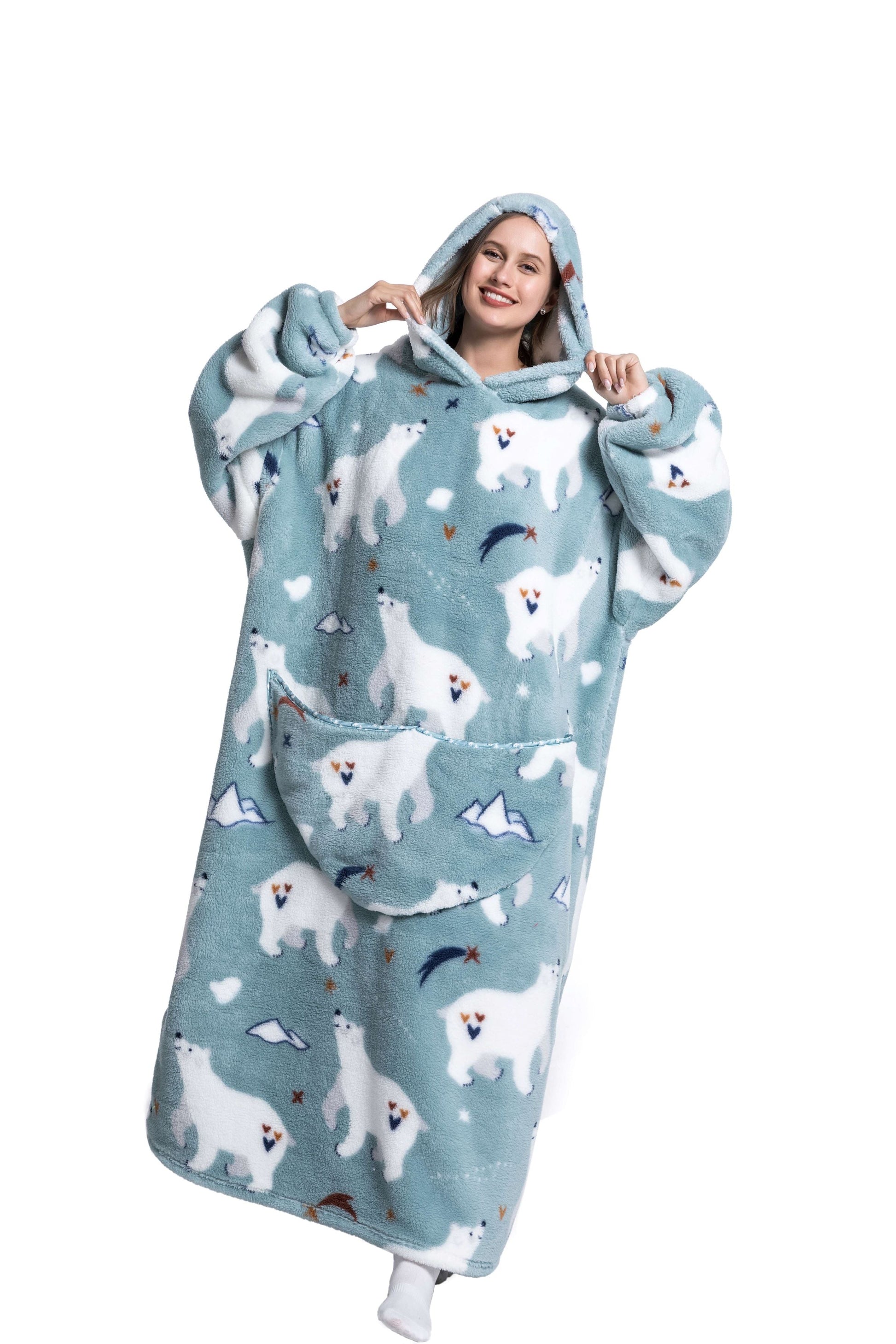 ICEY - Fleece Hoodie Deken Voor De WINTER