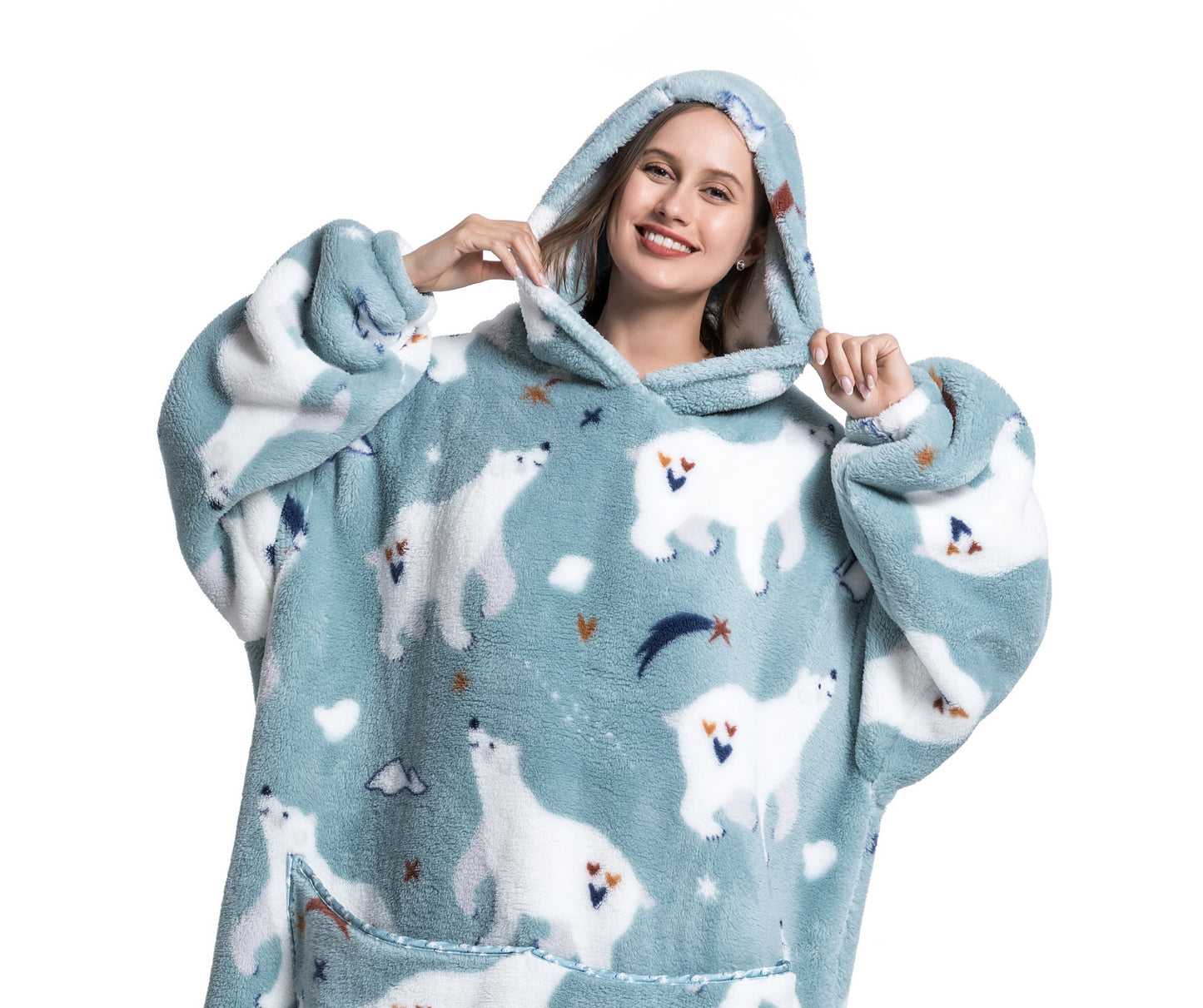 ICEY - Fleece Hoodie Deken Voor De WINTER