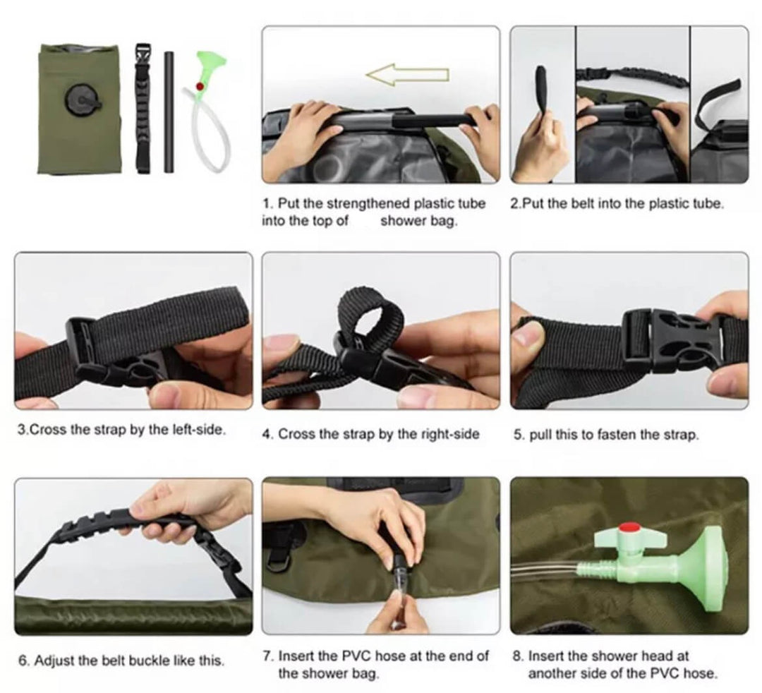 ZonFlow Opvouwbare Outdoor Douchezak – 20L Zonneverwarming