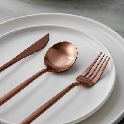 Minimalistisch Bestekset 20-Delig - RVS met Gouden Coating