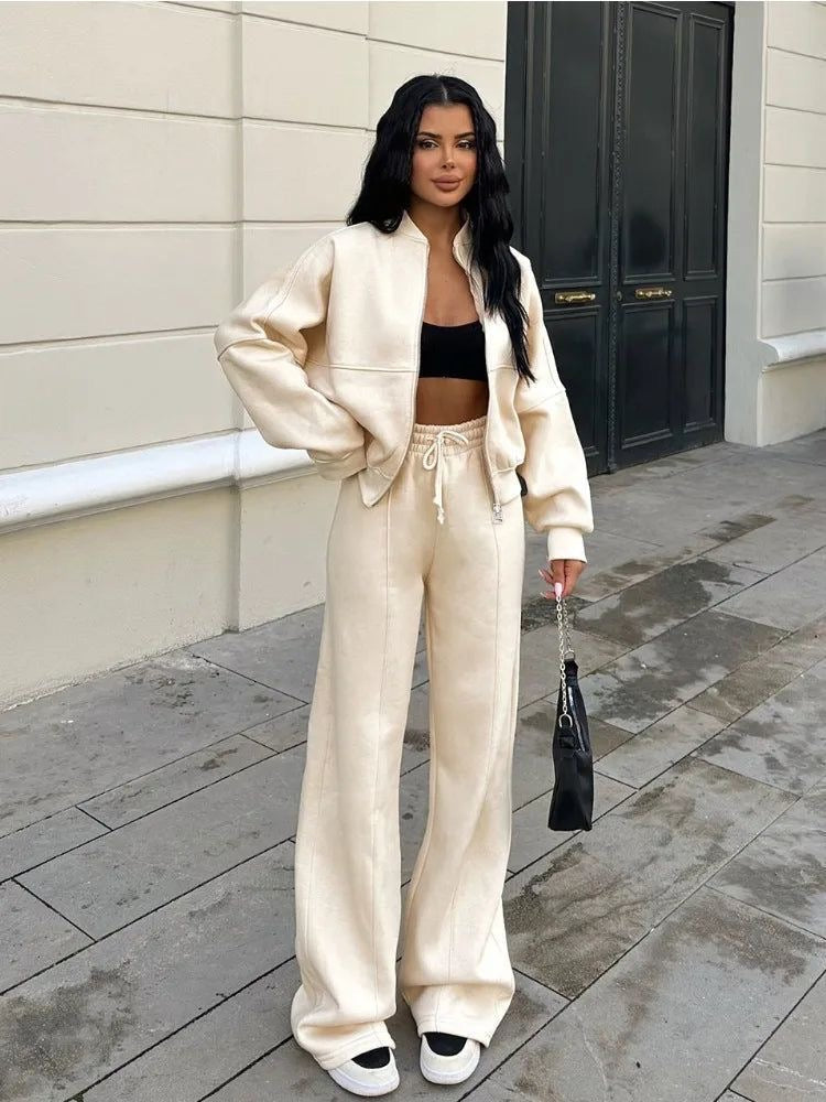 NoraLuxe Dames Trainingspak – Comfortabele Sweater & Broek Set voor Herfst en Winter