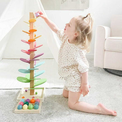 Regenklank Speeltoren – Educatieve Houten Knikkertoren voor Kinderen