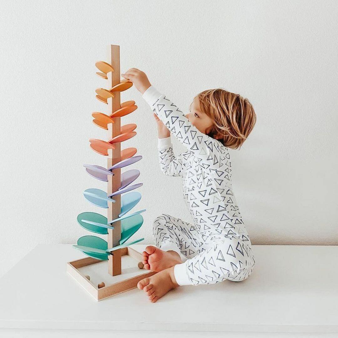 Regenklank Speeltoren – Educatieve Houten Knikkertoren voor Kinderen