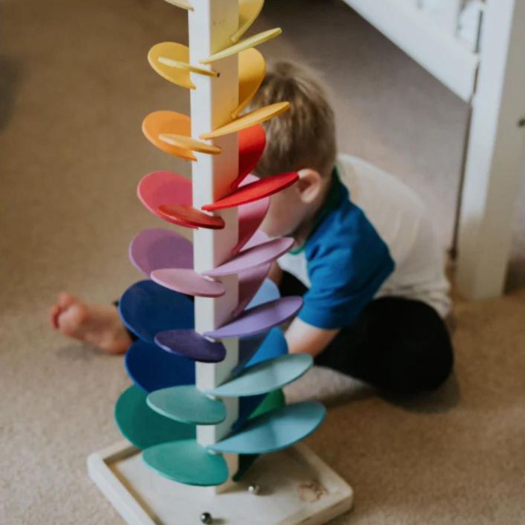 Regenklank Speeltoren – Educatieve Houten Knikkertoren voor Kinderen