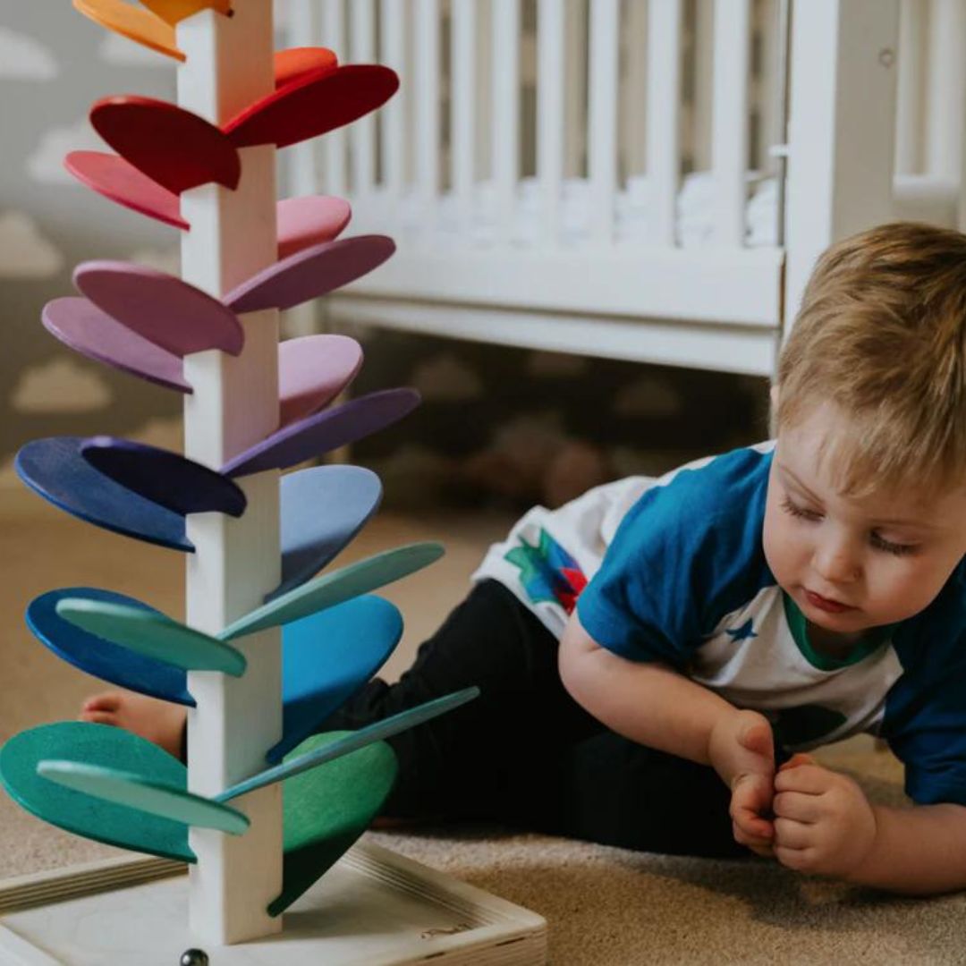 Regenklank Speeltoren – Educatieve Houten Knikkertoren voor Kinderen