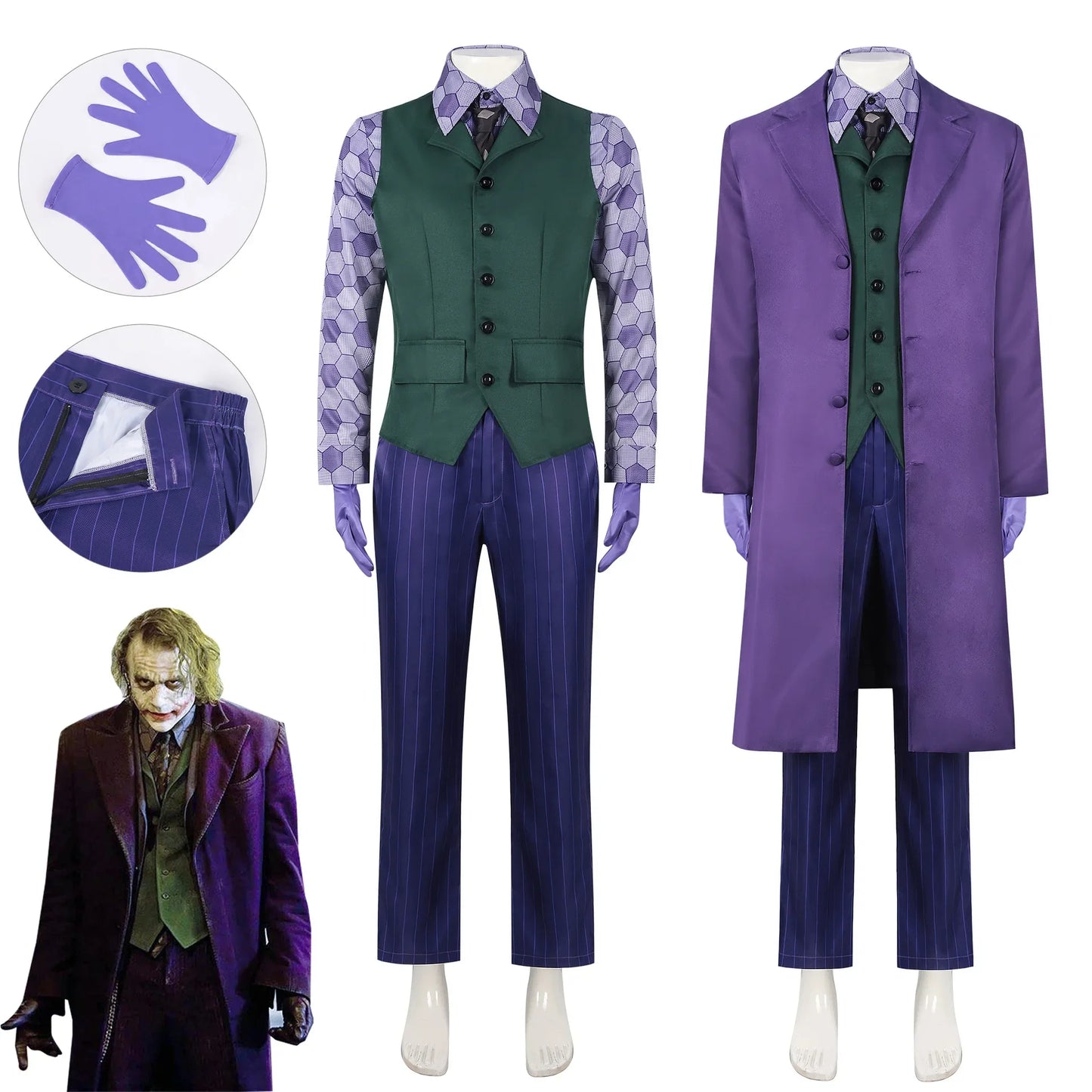 Clown Kostuum voor Volwassenen – Complete Set met Jas, Shirt, Vest en Stropdas