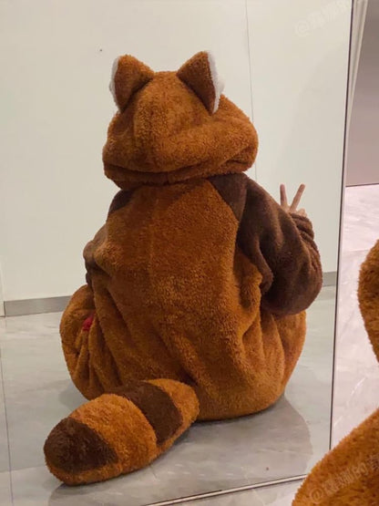 Kawaii Cartoon Rode Panda Pyjama Set