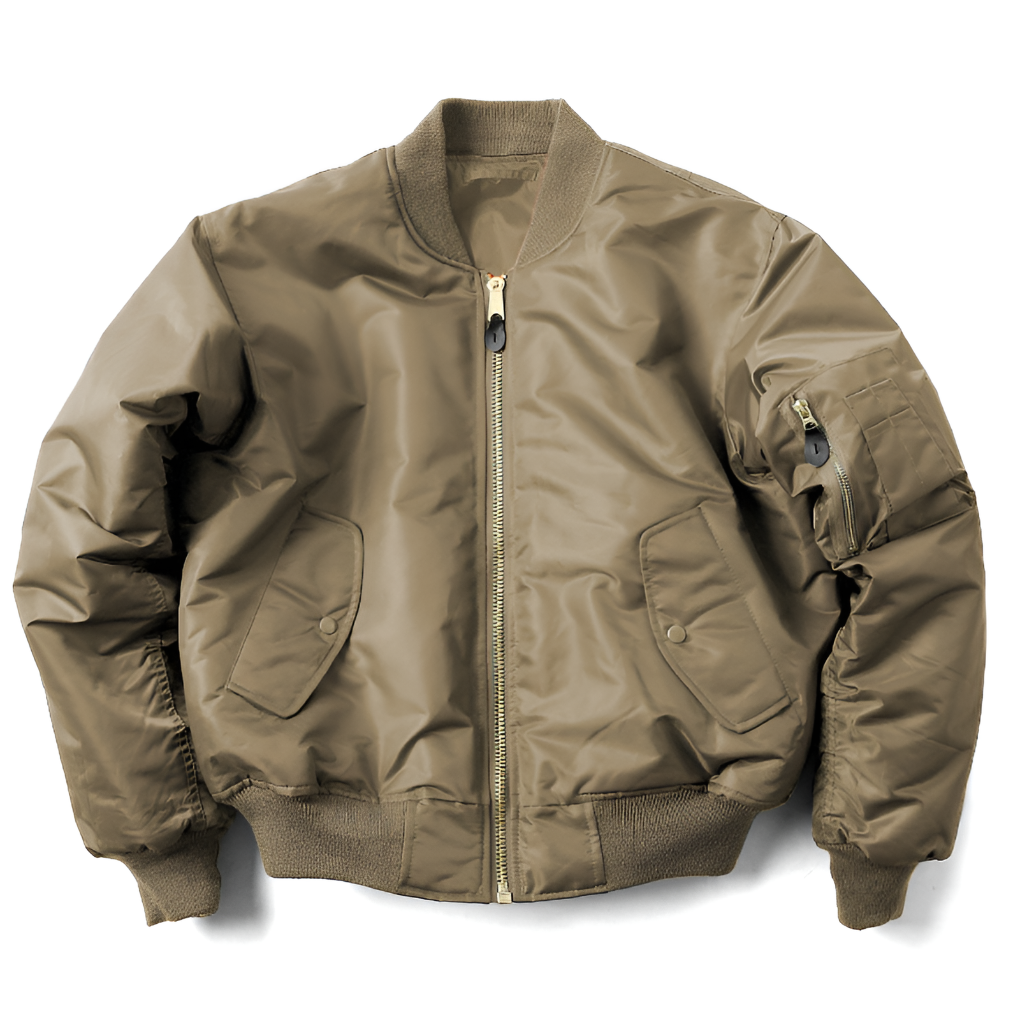Klassiek unisex bomberjack met ribgebreide afwerkingen
