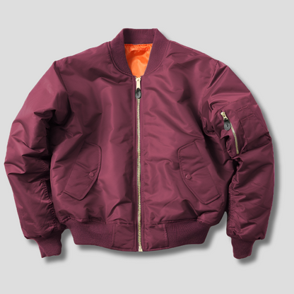Klassiek unisex bomberjack met ribgebreide afwerkingen