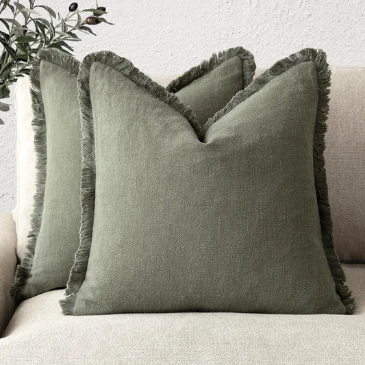 Koraal Kussenslopen Set - Katoen-Linnen, Luxe Woonaccessoire