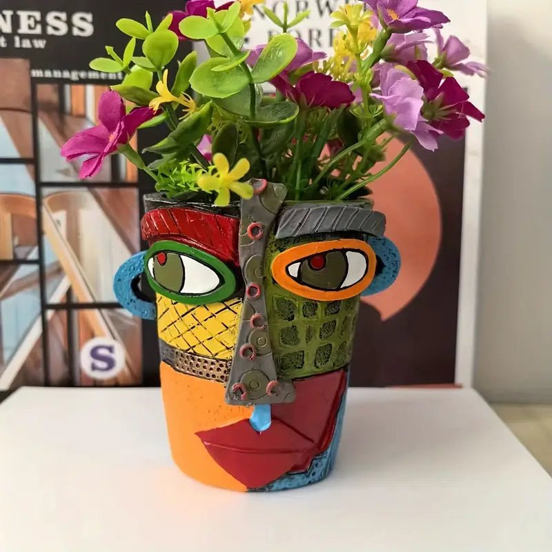 Gezichtspot Keramische Bloempot – Artistiek Decoratief Ontwerp