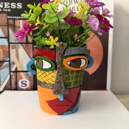 Gezichtspot Keramische Bloempot – Artistiek Decoratief Ontwerp