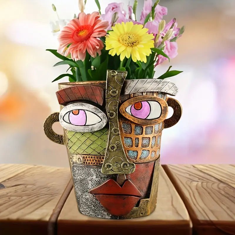 Gezichtspot Keramische Bloempot – Artistiek Decoratief Ontwerp