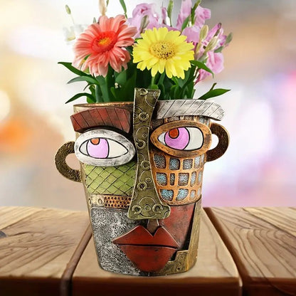 Gezichtspot Keramische Bloempot – Artistiek Decoratief Ontwerp