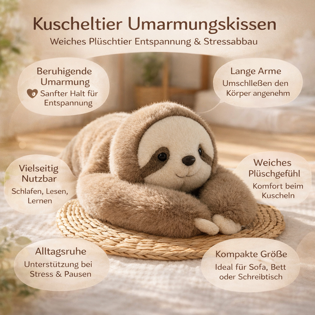 KnuffelMaat Pluche Knuffelkussen met Lange Armen