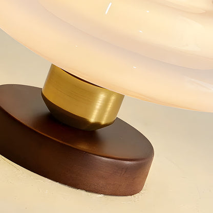 Scandinavische Walnoot Plafondlamp met Koperdetails – E27 LED – 28-32 cm