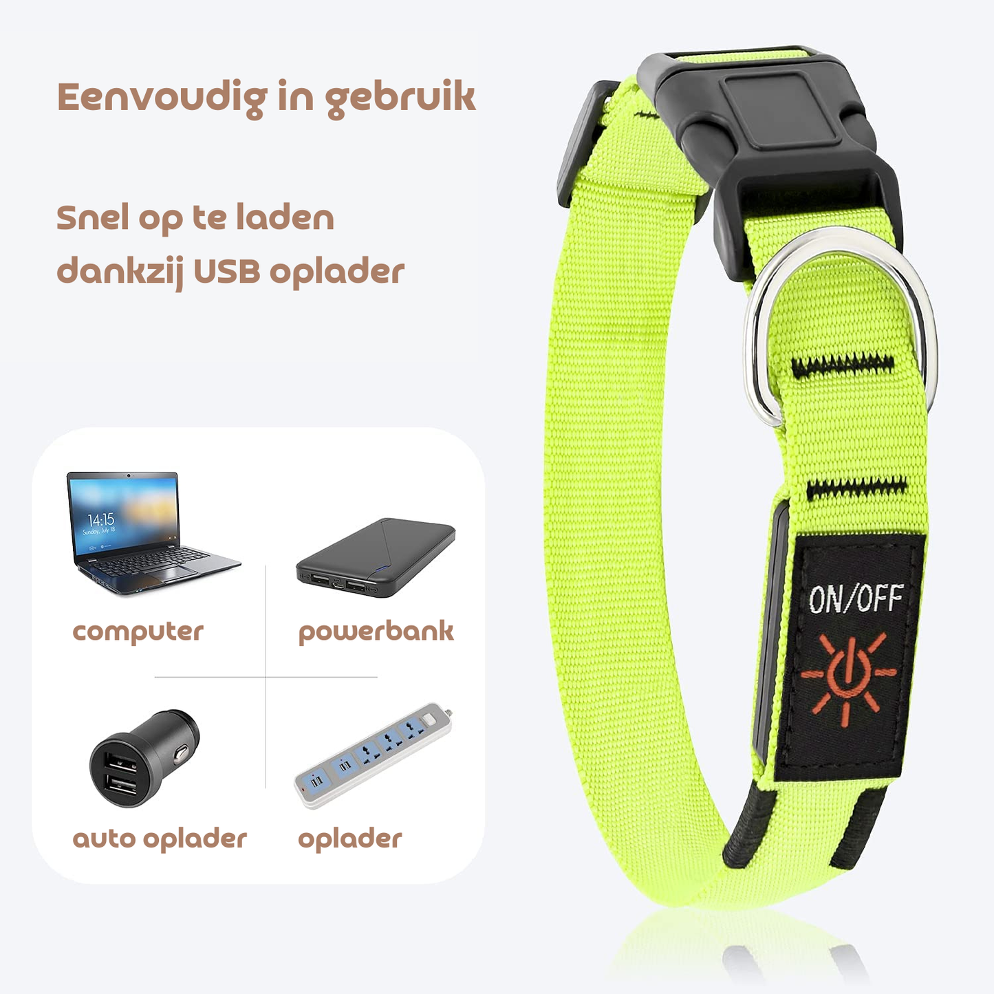 LED Hondenhalsband voor Veiligheid tijdens Avondwandelingen – Oplaadbaar en Verstelbaar