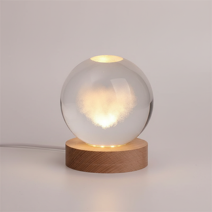 AstroGlobe 3D Lamp – Bolvormige Houten Tafellamp met Warm LED Licht en Planetenontwerp