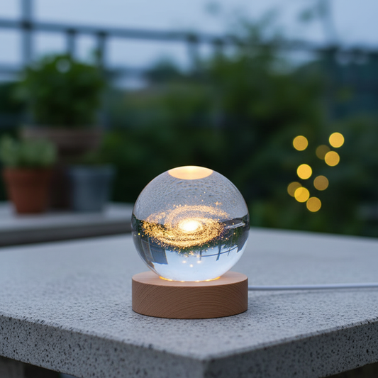AstroGlobe 3D Lamp – Bolvormige Houten Tafellamp met Warm LED Licht en Planetenontwerp