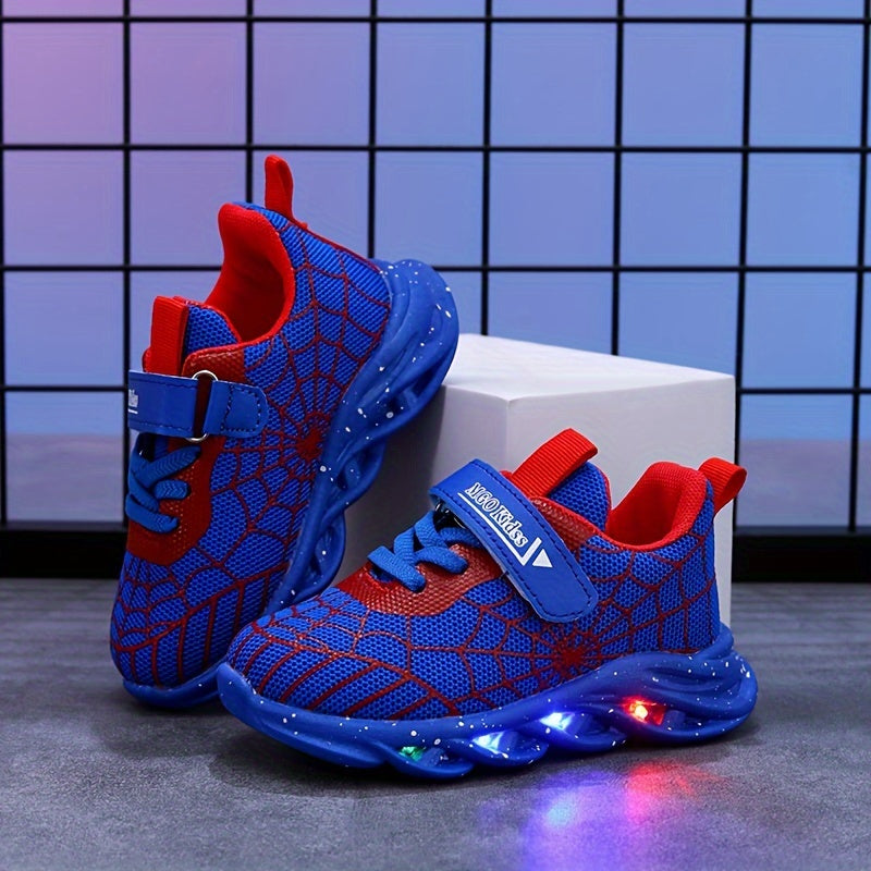 LED Sneakers voor Kinderen | Magisch Oplichtend Spinnenweb Design voor Dagelijks Gebruik