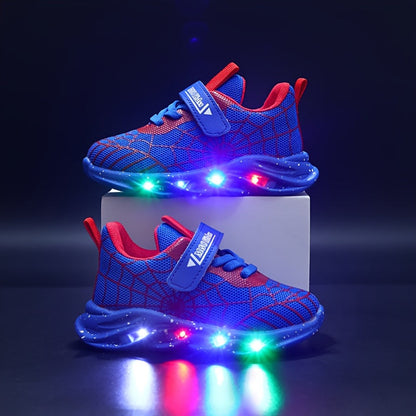 LED Sneakers voor Kinderen | Magisch Oplichtend Spinnenweb Design voor Dagelijks Gebruik