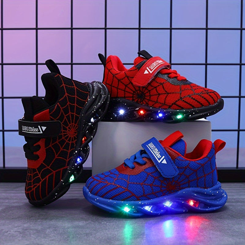 LED Sneakers voor Kinderen | Magisch Oplichtend Spinnenweb Design voor Dagelijks Gebruik