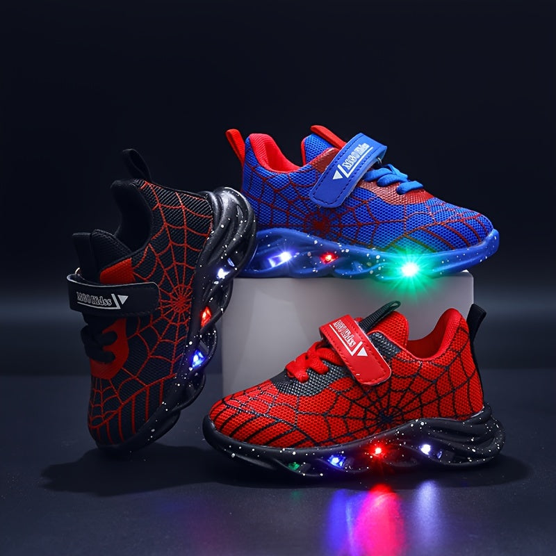 LED Sneakers voor Kinderen | Magisch Oplichtend Spinnenweb Design voor Dagelijks Gebruik