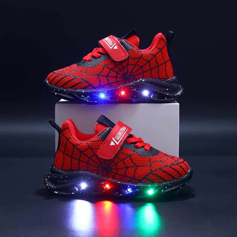 LED Sneakers voor Kinderen | Magisch Oplichtend Spinnenweb Design voor Dagelijks Gebruik